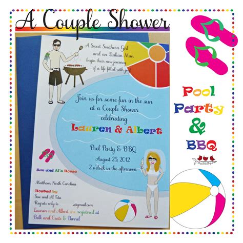 Bridal Shower Invitations Wedding Shower Invitations Pool Party