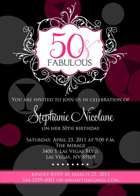 Free Printable 50th Birthday Invitations For Women Template Free