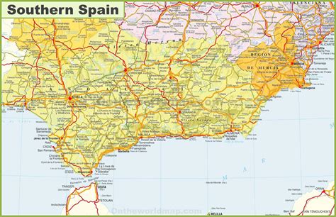Map Of Southern Spain Detailed Map Of Southern Spain Southern Europe Europe