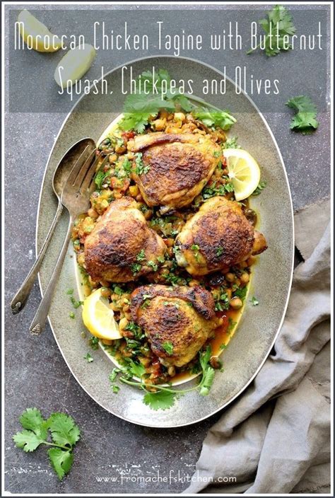 Season with salt and pepper, sprinkle with pistachios, and. Moroccan Chicken Tagine with Butternut Squash, Chickpeas ...