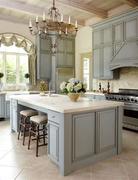 Amazing Country Blue Kitchen Cabinets Intended For Property Home