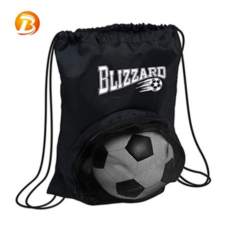 High Quality Polyester Drawstring Backpack Football Sports Soccer Bag