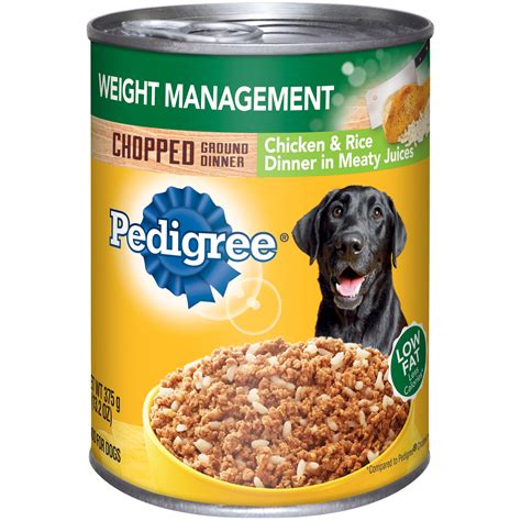 Contains twelve (12) 13.2 oz. Pedigree Weight Management Chicken & Rice Wet Dog Food, 13 ...