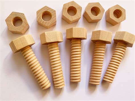 Toys And Hobbies Wooden Blocks Early Education Educational Screw Nut