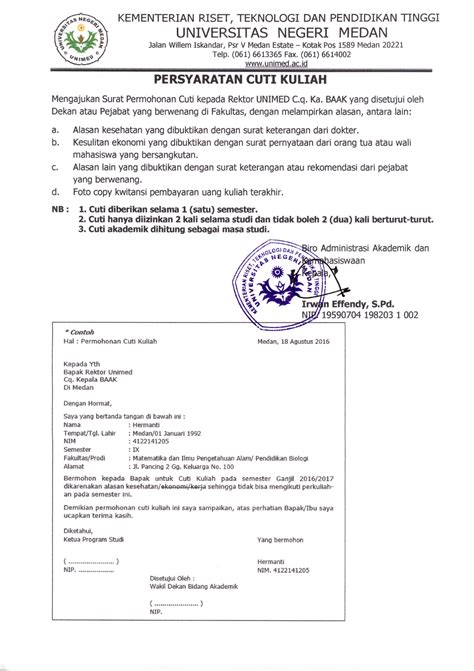 Apakah surat cuti ini digunakan dilingkungan perusahaan swasta? Contoh Surat Cuti Untuk Kuliah - Contoh Surat