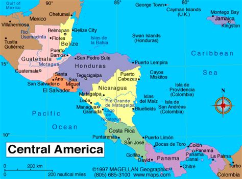 Map Of Us And Central America Map