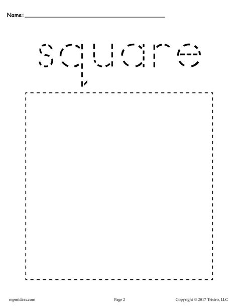 Free printable square coloring page and download free square coloring page along with coloring pages for other activities and coloring sheets. Square Tracing Worksheet - Printable Tracing Shapes ...