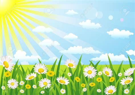 Sunny Scene Cliparts Bring The Beauty Of Sunshine To Your Designs