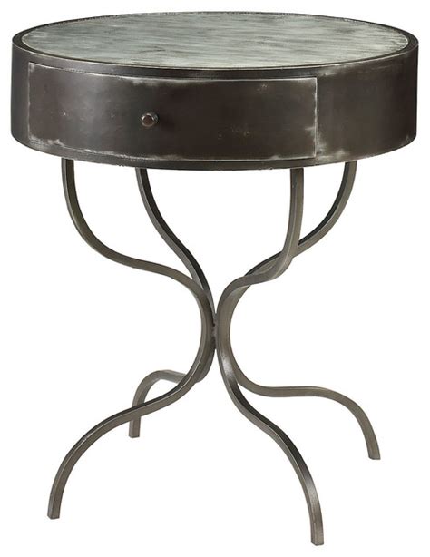 Learn about our white glove delivery. Cole Round Nightstand, Distressed Black - Contemporary ...