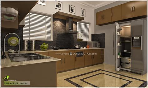 Evens Construction Pvt Ltd Modern Kerala Kitchen Interior Design