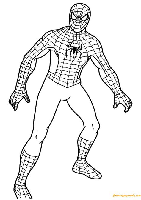 Spider Man From Avengers Coloring Page Free Printable Coloring Pages