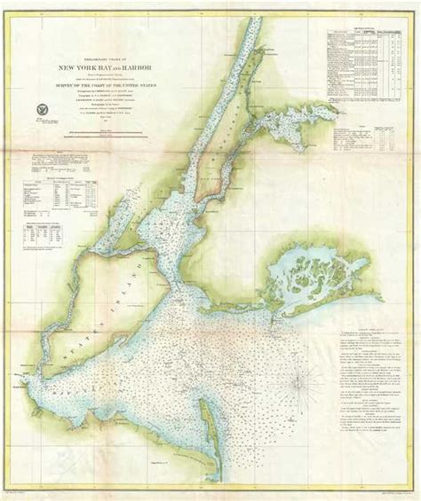 Preliminary Chart Of New York Bay And Harbor Geographicus Rare