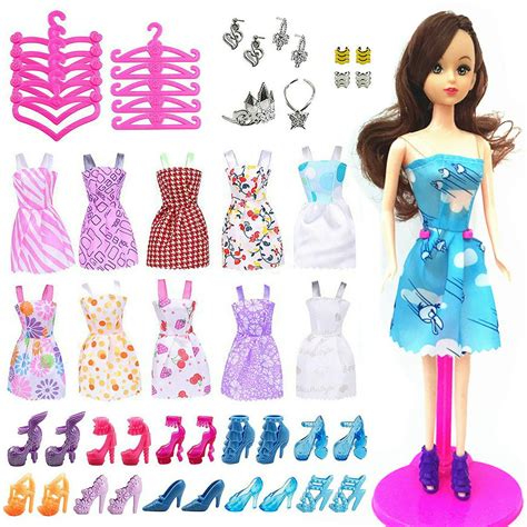 50pc Item For Barbie Doll Dresses Shoes Jewellery Clothes Set Decor