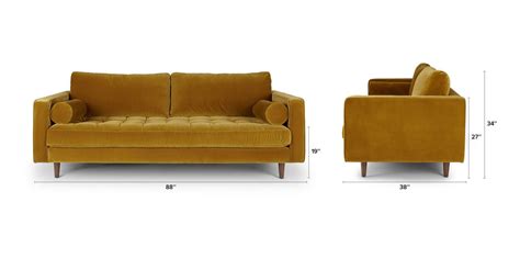 Sven Yarrow Gold Sofa Sofas Modern Mid Century And Scandinavian