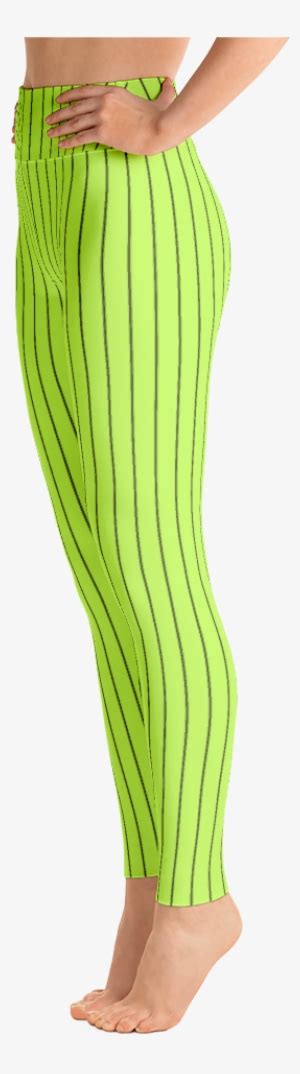 Apple Green Pin Stripes Yoga Leggings Yoga Pants Png Image