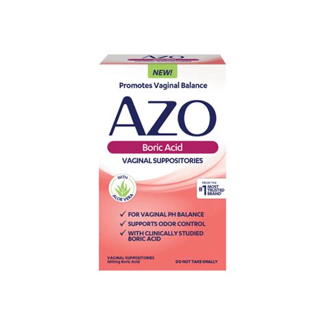 Azo Boric Acid Vaginal Suppositories Hollys Wellness