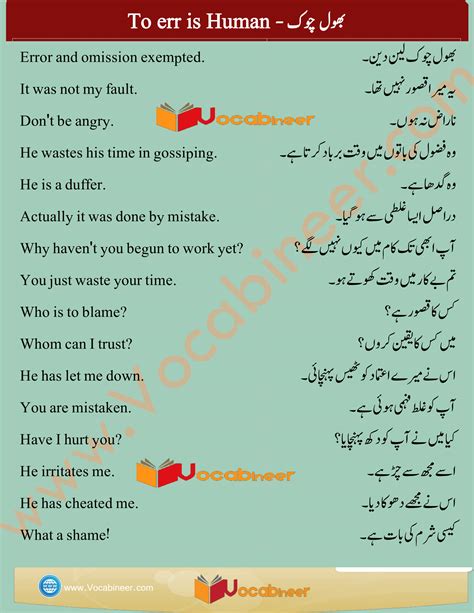Common English Sentences In Urdu English To Urdu Spoken English Books