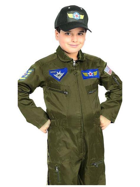 Air Force Pilot Boys Costume Kids Top Gun Pilot Fancy Dress Costume