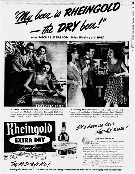 Beer In Ads 4072 Miss Rheingold 1947 At The Fair