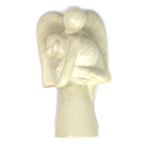 Angel Soapstone Sculpture Holding Dog Drop Shipping By Global Crafts