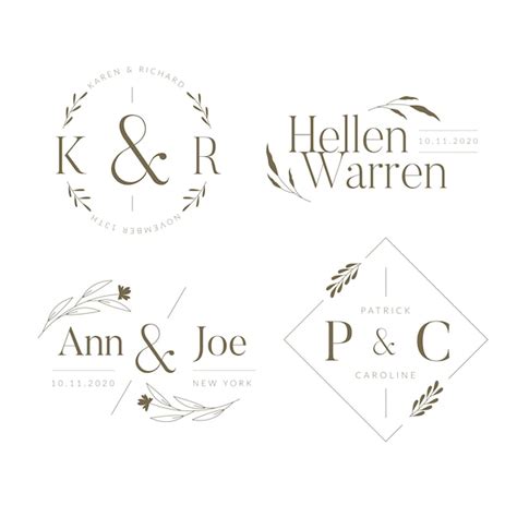 Premium Vector Elegant Wedding Monograms Collection