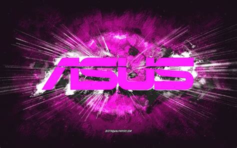Download Wallpapers Asus Logo Grunge Art Pink Stone Background Asus