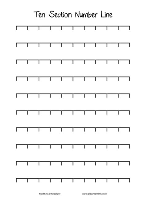 Ten Section Number Line Teaching Resources