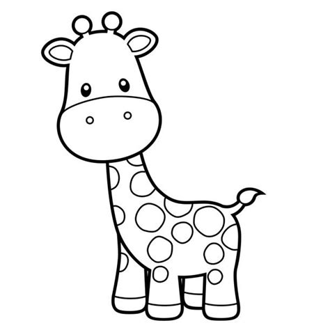 Cute Baby Giraffe Drawing Illustrations Royalty Free