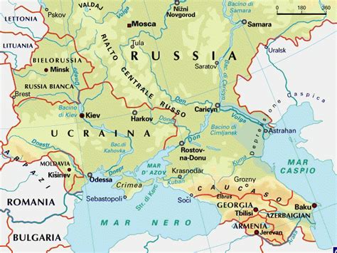 Mappa dell' ucraina cartina geografica, fisica, politica, muta, storica. Ucarina e Caucaso