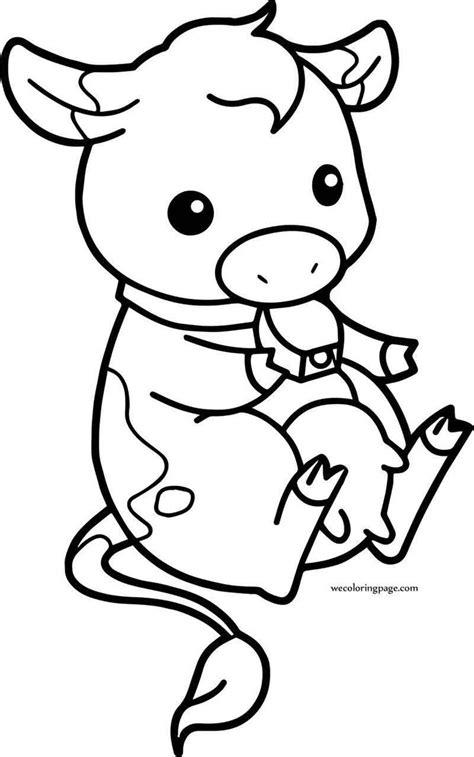 Baby Cow Chibi Farm Cow Coloring Page Cow Coloring Pages