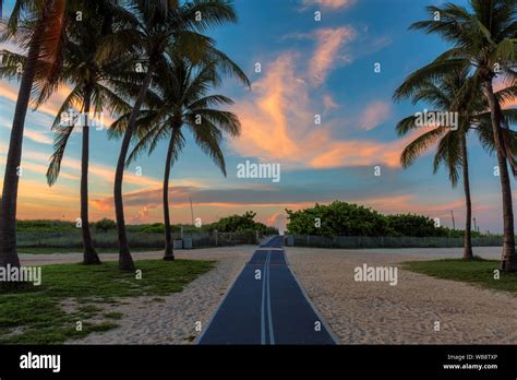 Miami Beach At Sunrise Stock Photo Alamy