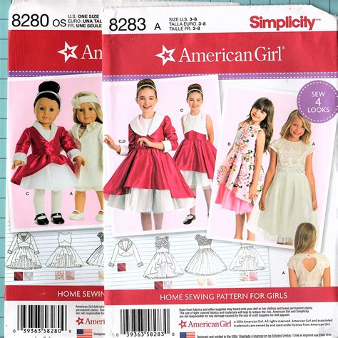 Simplicity Pattern 8280 American Girl 18 Doll Clothes Etsy American Girl Sewing Doll