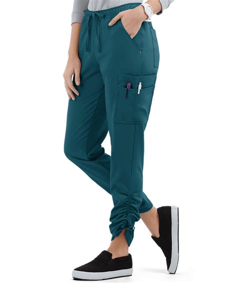 Easy STRETCH by Butter-Soft Ruched Leg Joggers, Stretch Scrubs | Stretch scrubs, Easy stretches ...