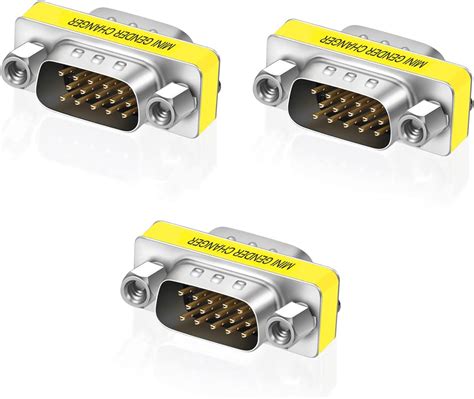 Tnp Hd15 Svga Connector Set Of 3 15 Pin Gender Changer Super Vga