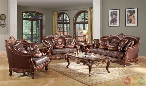 Marlyn Traditional Dark Wood Formal Living Room Sets With