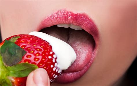 Face Food Women Open Mouth Red Closeup Red Lipstick Finger In Mouth Lips Juicy Lips
