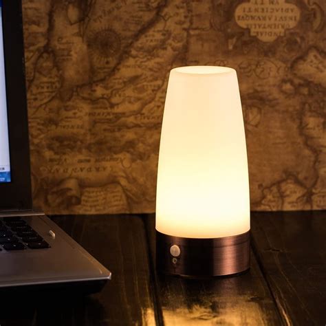 Led Night Light Wireless Pir Motion Sensor Retro Lamp Bed Table Night