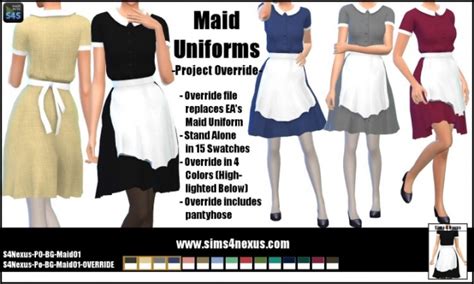 Project Override Maid Uniforms At Sims 4 Nexus Sims 4 Updates