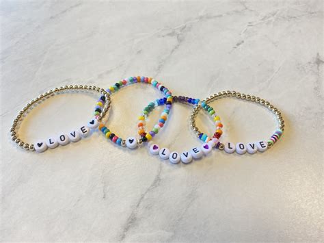 Rainbow Beaded Love Bracelet Ollie Hinkle Heart Foundation