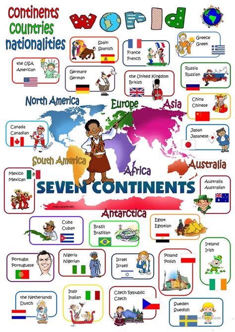 Being an important symbol of the sovereign state, the national flags describe in their colors and design the history and the present day of the countries. 225 FREE ESL nationalities worksheets