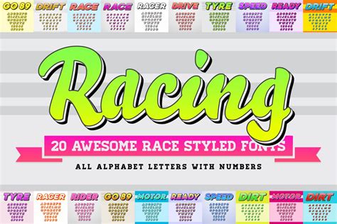 Awesome 20 Racing Fonts With Numbers Stunning Display Fonts