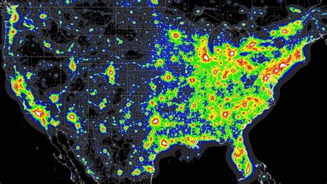 Light Pollution Map Of The Us Light Pollution Map Light Pollution