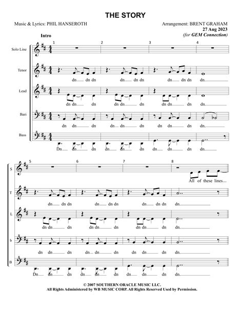 The Story Arr Brent Graham Sheet Music Brandi Carlile Ssaa Choir