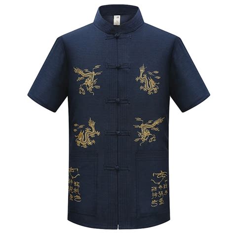 Traditional Chinese Clothing For Men Summer Short Sleeve Blouse