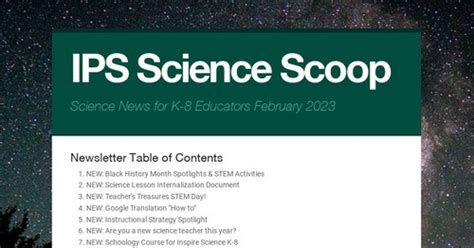 Ips Science Scoop Smore Newsletters For Education