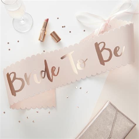 Pink And Rose Gold Bride To Be Hen Do Sash Ginger Ray Ginger Ray