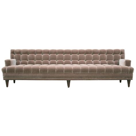 Mid Century Tufted Velvet Sofa At 1stdibs