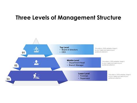Three Levels Of Management Structure Presentation Graphics