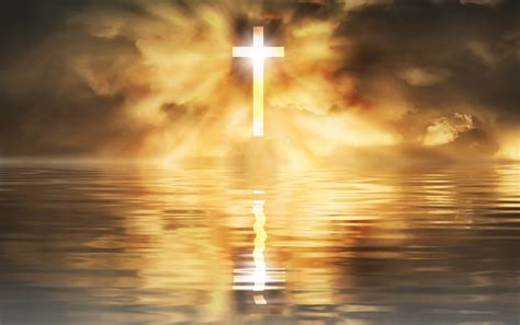 Glowing Cross On The Water Free Image Download