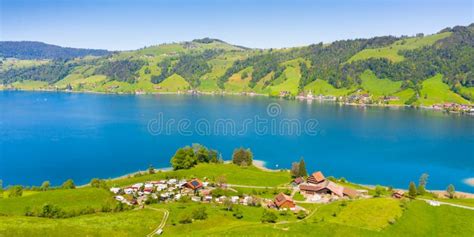 Landscape Of Central Switzerland Aegerisee Lake Stock Photo Image Of